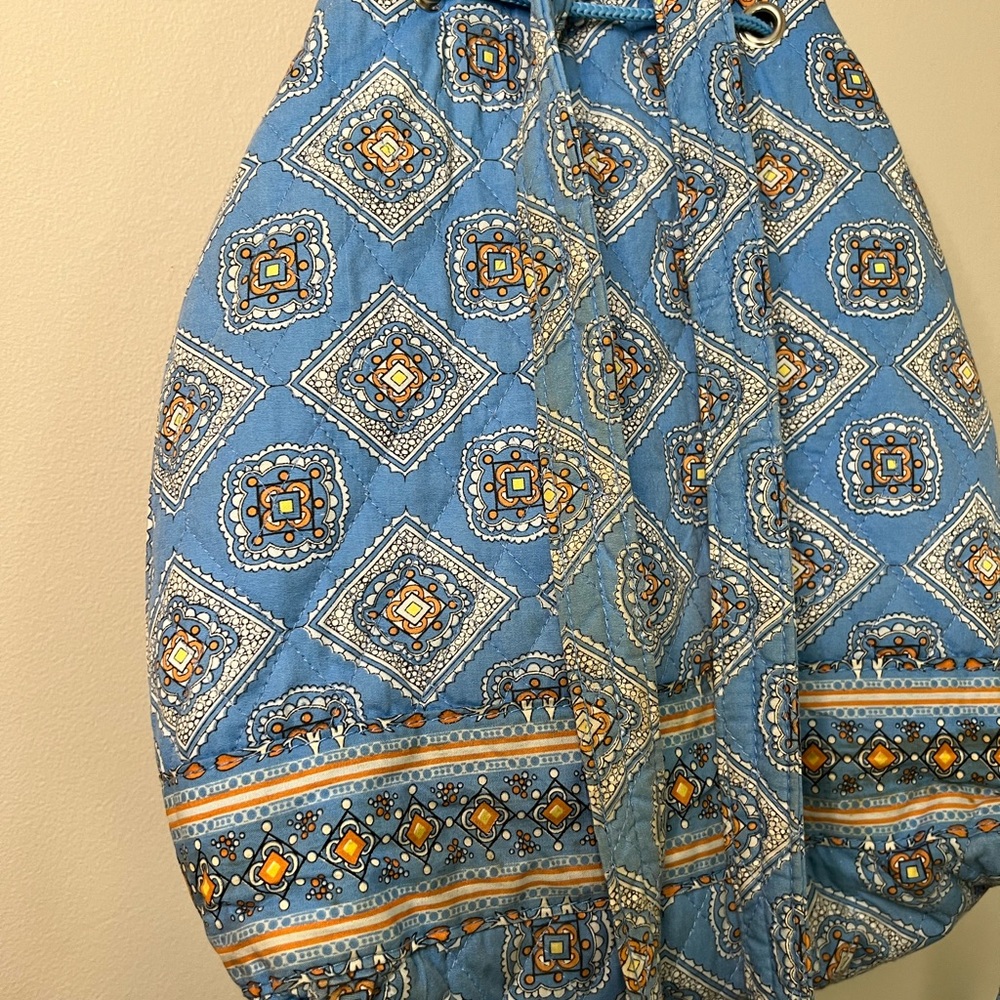 Vera Bradley traditional Blue Diamond design Backpack - Picture 12 of 13
